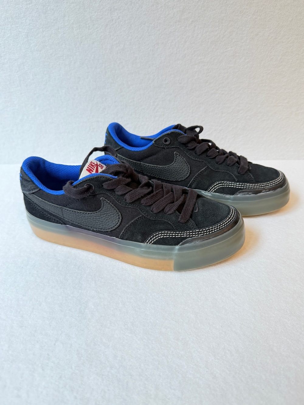 Nike SB Zoom Pogo Skate Shoes Black Gum Blue Womens 5.5 Mens 4